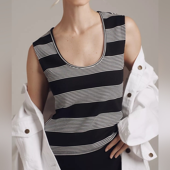 Anthropologie Tops - NWT ANTHRO | $68 Pique Striped Crewneck Top